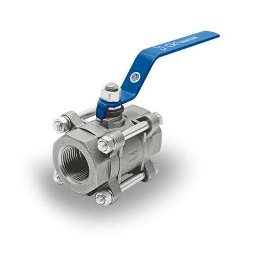 Válvula Aço Carbono Esfera Tripartida Passagem Plena 1/2" com Rosca BSP