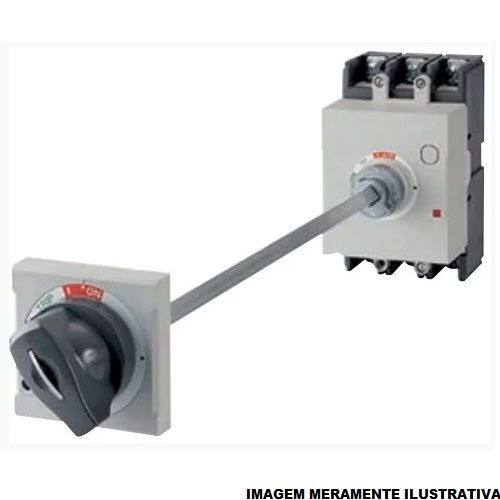 Manopla Rotativa com Eixo Prolongador 469 mm para Disjuntor AGW Fixação Frontal Externa