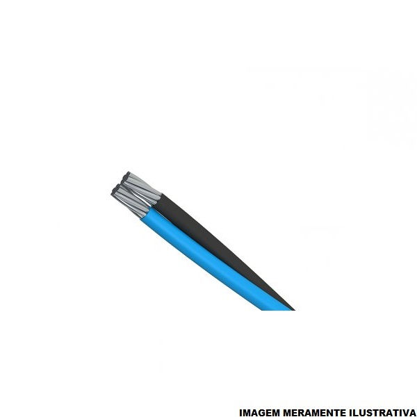 Cabo Alumínio Cabo Alumínio Isolado XLPE 90G 0,6/1 kV 1x 25+25,00 mm² Multiplex Neutro Isolado Preto/Azul NBR 8182 Classe 2