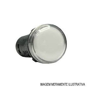 Sinaleiro Led PVC Monobloco Lente Lisa com LED 22 mm 24VCA/CC Verde/Vermelho