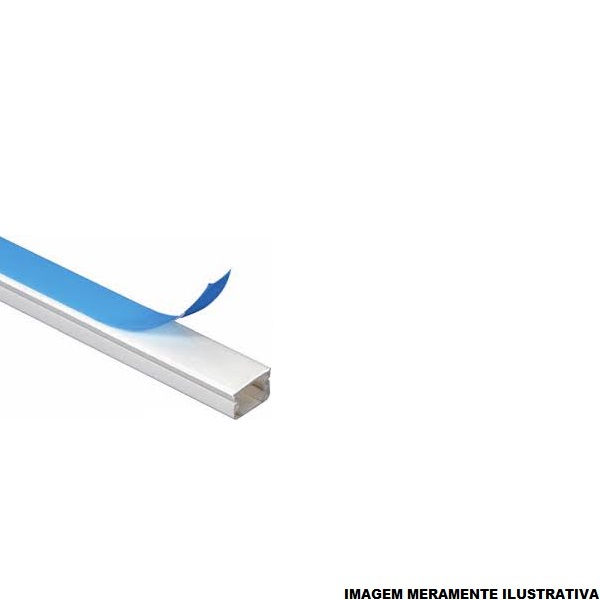 Canaleta PVC Aparente Lisa com Divisória 20x12x2000 mm com Tampa Branca com Adesivo