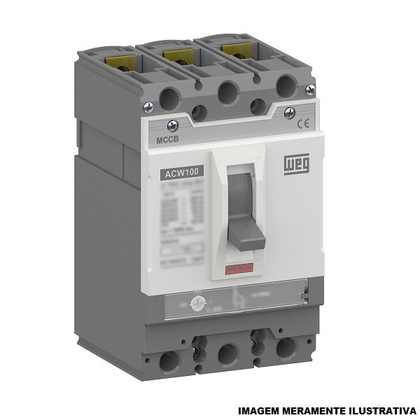 Disjuntor Eletrônico Ajustável Tripolar ACW100H 32-40A 100 KA/85 KA 220/380VCA Caixa Moldada FMU