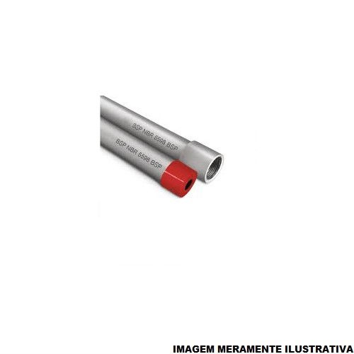 Eletroduto Pesado Galvanizado Eletrolítico Parede 2,00 mm 4"X3 M com Rosca BSP com Luva