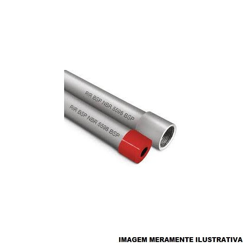 Eletroduto Semi Pesado Galvanizado Eletrolítico Parede 1,20 mm 1.1/4"X3 M com Rosca BSP com Luva