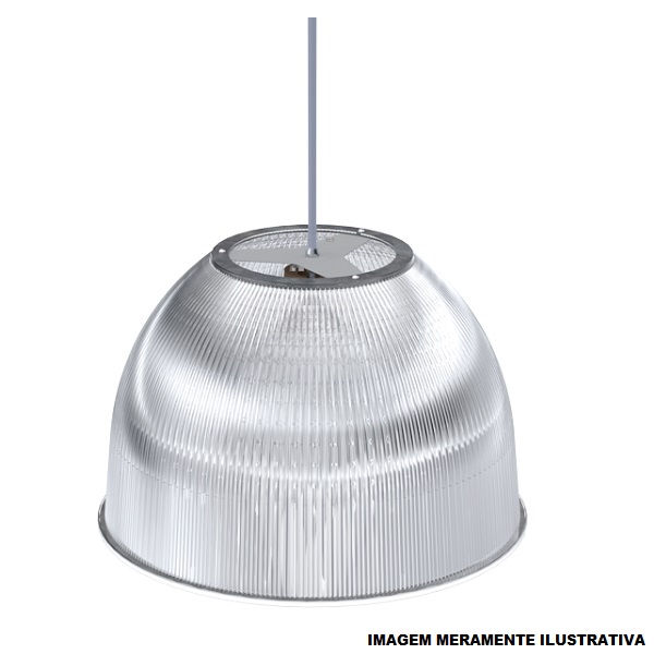 Pendente Redondo com Soquete E27 Prismático 16" Acrílico TD 920 com Cabo 90 cm