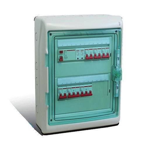 Quadro de Distribuição Quadro de Distribuição PVC Sobrepor 36 Disjuntores DIN com Barramento sem Geral Branco Porta Transparente Quasar