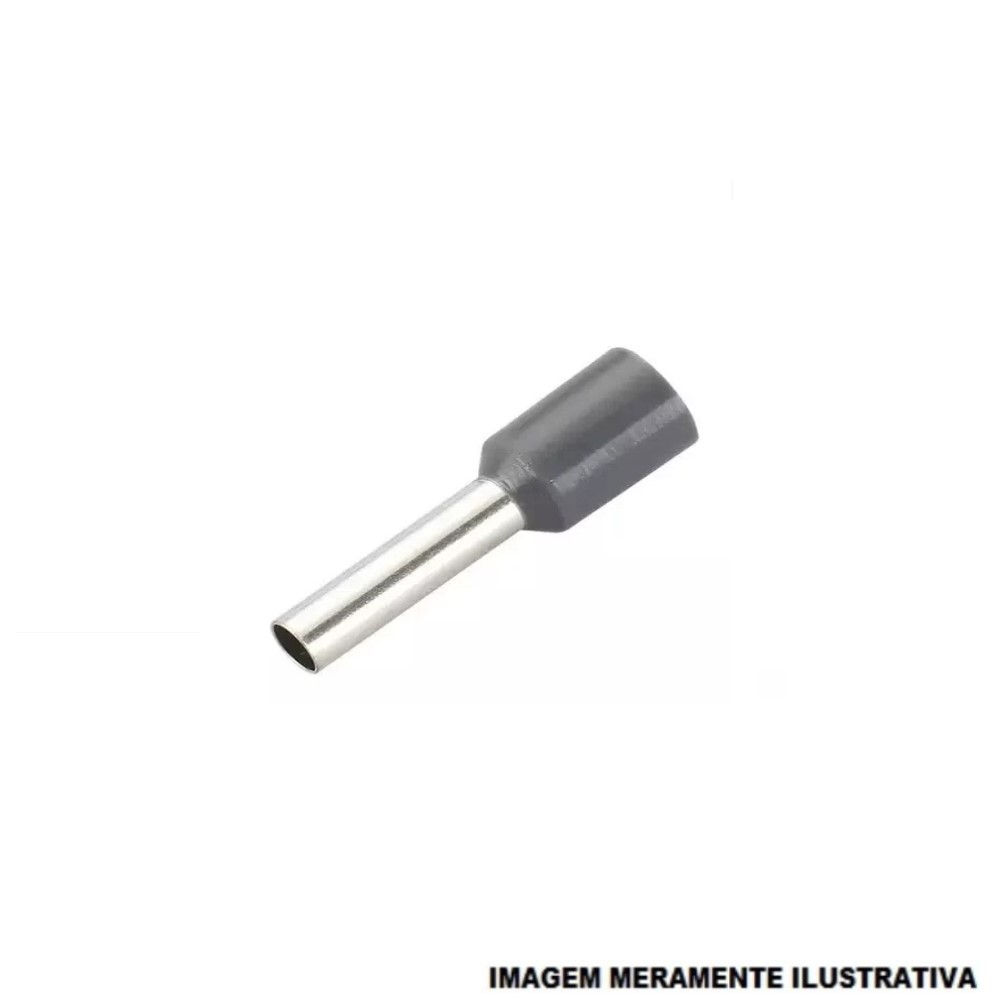 Terminal Cobre Estanhado a Compressão Pino Tubular Pre-Isolado 4,00 mm² Cinza