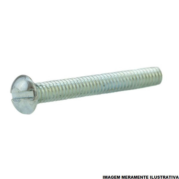 Parafuso Máquina Fenda Cabeça Redonda Zincado 1/4"X20 mm com Rosca UNC