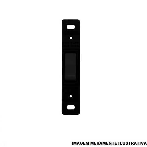 Interruptor Embutir 1 Tecla Simples Vertical 10A/250VCA Preto Light sem Placa