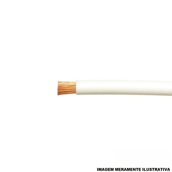 Cabo Cobre Isolado PVC 70G 750V 1x 1,00 mm² Flexível Branco NBR 247-3 Classe 5