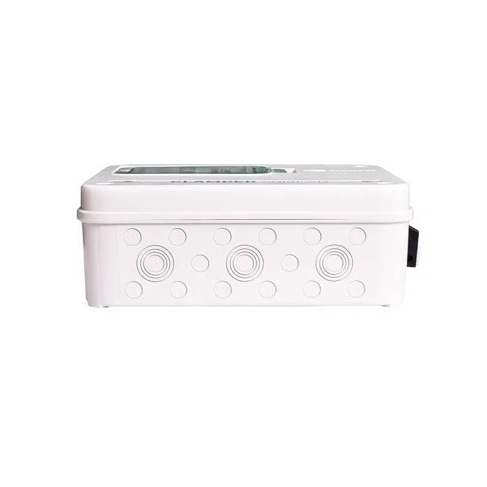 Caixa String BOX Policarbonato Transparente (A)253,3x(L)308,3x(P)112,5 mm com Seccionadora 32A com 1 DPS 40 KA 1040VCC 1 ENTRADA/1 Saída Branca