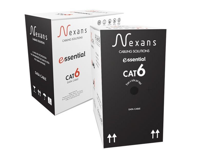 Cabo Cobre Lógico PVC 4 Pares UTP CAT6 cm Cinza Caixa com 305 M