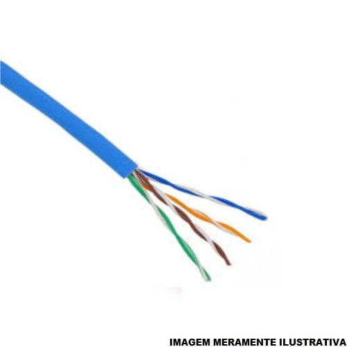 Cabo Cobre Lógico PVC 4 Pares UTP CAT5E CM Azul Caixa com 305 M