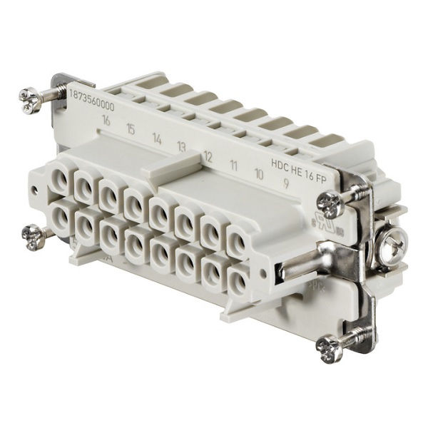 Miolo Fêmea 16 Polos 16A-500VCA Cinza Conexão Encaixe