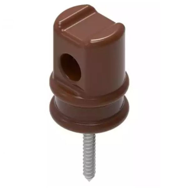 Isolador Olhal Porcelana 70x50x38 Marrom Rosca Soberba 1/4