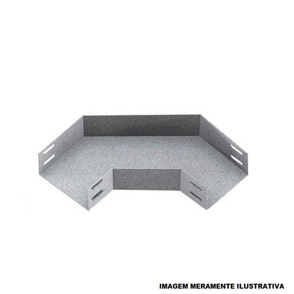Curva 90G Horizontal Lisa Galvanizada Eletrolítica para Eletrocalha 300x50 mm