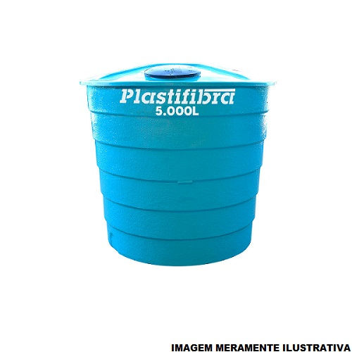 Caixa dágua Caixa D'água Fibra 5000 L Redonda com Tampa Alta
