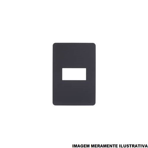 Placa PVC para 1 Módulo Horizontal 4x2 Preta Linha Essence Orion Stellar Black