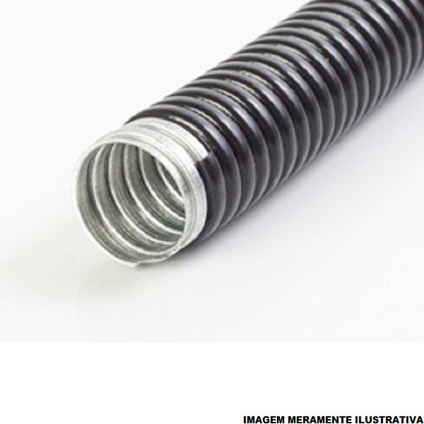 Conduíte Conduíte Corrugado Seal Tubo PVC com Alma de Aço 1/2" com 30 M Preto