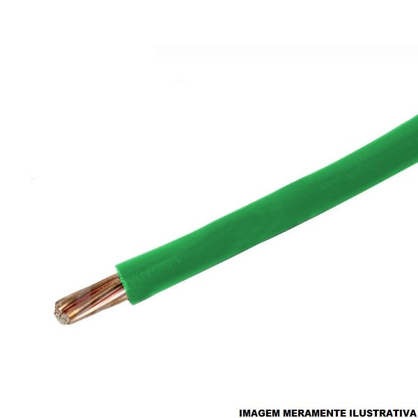 Cabo Cobre Isolado HEPR 90G 0,6/1 kV 1x 10,00 mm² NAX Rígido Verde NBR 7286 Classe 2