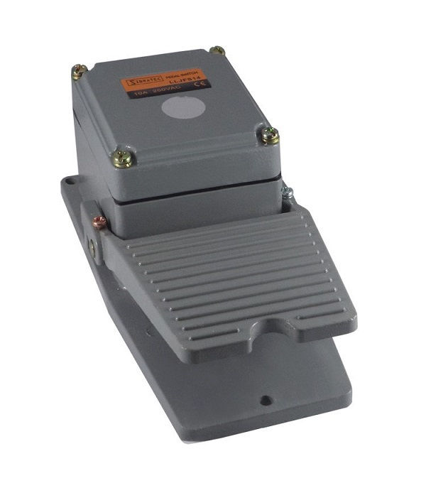 Interruptor Metálico Sobrepor Pedal Industrial 3A-500VCA 1NAF Liga/Desliga Cinza IP 66