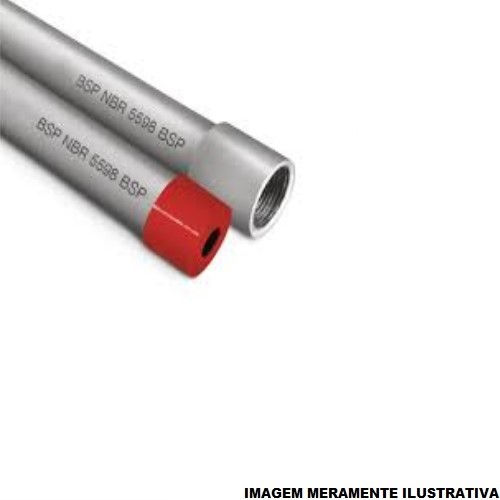 Eletroduto Semi-Medio Galvanizado Eletrolítico Parede 1,20 mm 3"X3 M com Rosca BSP com Luva
