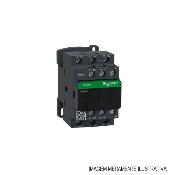 Contator Auxiliar 10A 3NA+2NF 127VCA 50/60 Hz CAD32 Tesys-d Conexão para Parafuso