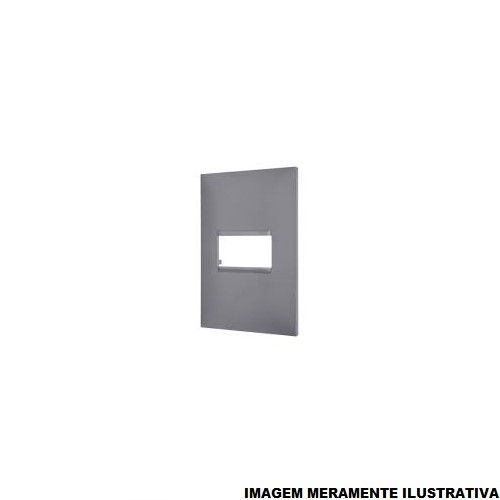 Placa PVC para 1 Módulo Horizontal 4x2 Cinza Linha Pial PLUS Mais