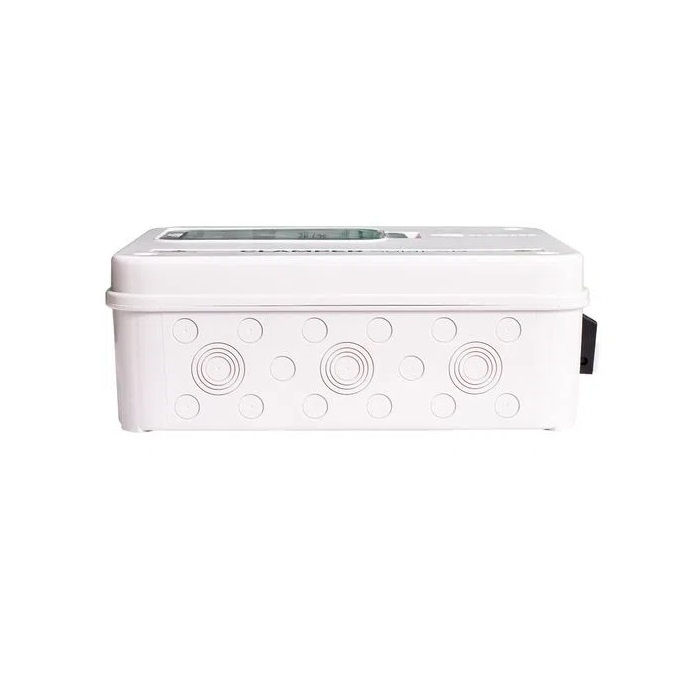 Caixa String BOX Policarbonato Transparente (A)253,3x(L)308,3x(P)112,5 mm com Seccionadora 32A com 2 DPS 40 KA 1040VCC 2 ENTRADAS/2 Saídas Branca