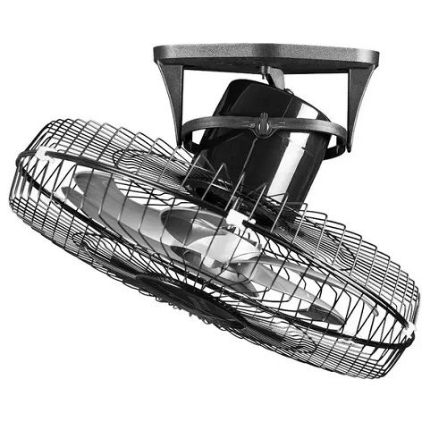 Ventilador Teto Alumínio Redondo 500 mm Bivolt 170W 50/60 Hz 1430 RPM Preto Grade Aço com 6 PAS Premium