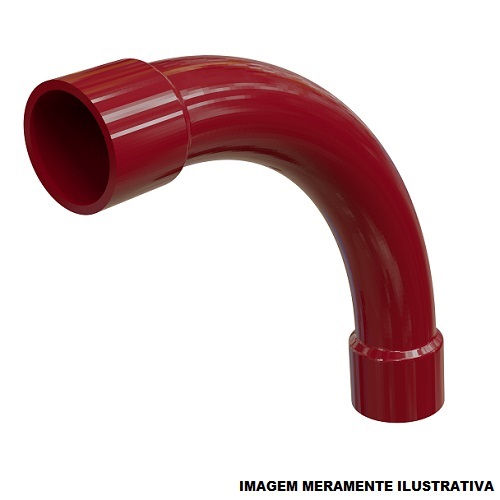 Curva 90G PVC Leve para Eletroduto 3/4" sem Rosca Vermelha