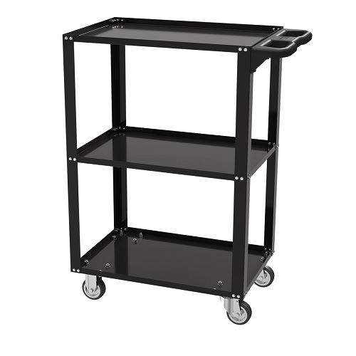 Carrinho Para Ferramentas Aberto Alumínio Desmontável Capacidade 150 kg 900x600x402 mm Rodas 80 mm Preto