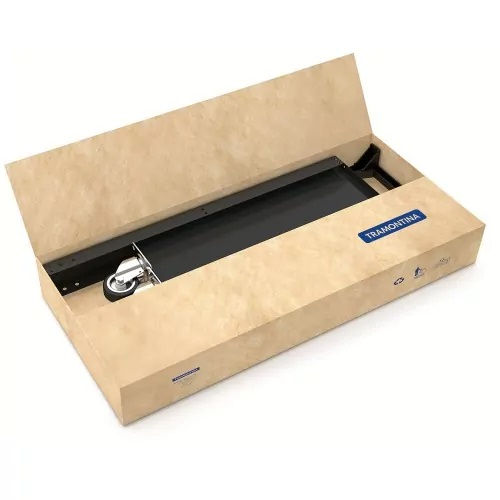 Carrinho Para Ferramentas Aberto Alumínio Desmontável Capacidade 150 kg 900x600x402 mm Rodas 80 mm Preto