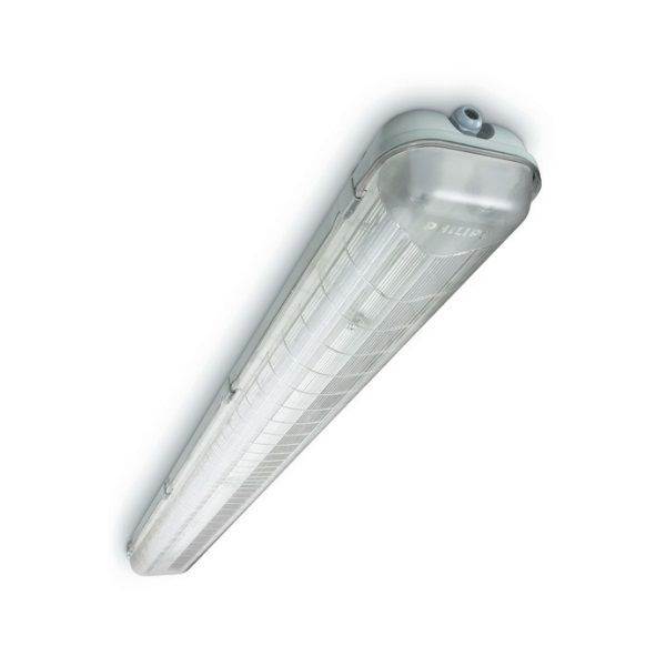 Luminária Industrial Luminária Industrial Sobrepor Hermética ABS para 2 Lâmpadas T5 120 cm com Difusor Policarbonato IP65