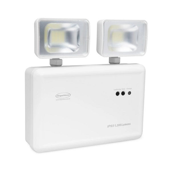 Luminária Luminária Emergência Sobrepor 2W 48 LEDs 2 Farois Direcionáveis 1200 lm Bivolt 3H Titan IP65
