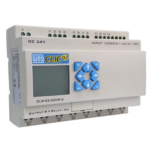 Controlador lógico Controlador Lógico Clic Programável 8 Saídas Digitais 24VCC Relé 8 Entradas DIGITAL/4 Analógica