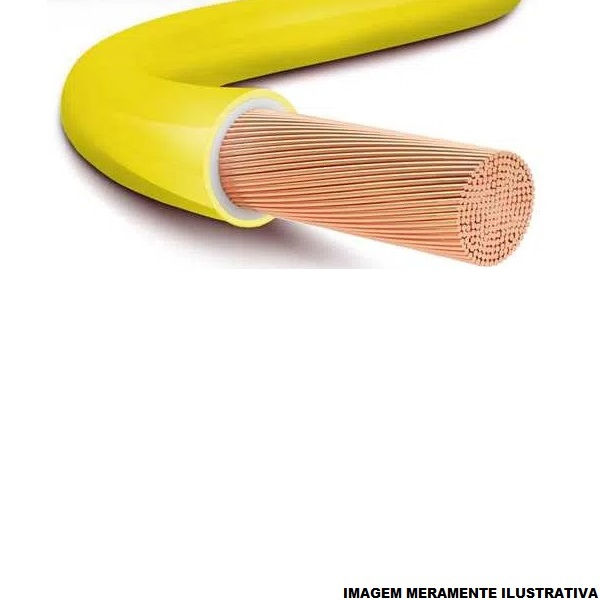 Cabo Cobre Isolado PVC 70G 750V 1x 10,00 mm² Flexível Amarelo NBR 247-3 Classe 5