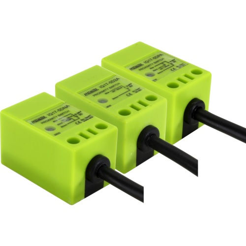 Sensor Indutivo Faceado Quadrado 17x17 mm NPN 6-36VCC 1NA Alcance 5 mm com Cabo 2 M 3 Fios IP67