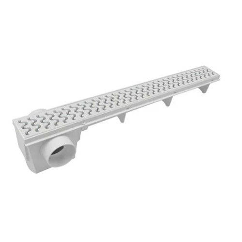 Ralo Linear Sifonado PVC com Grelha 500 mm Branco Esgoto
