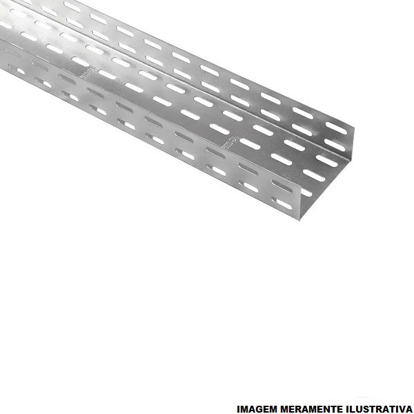 Eletrocalha Perfurada Galvanizada Eletrolítica 100x50x3000 mm sem Tampa sem Virola Chapa 24