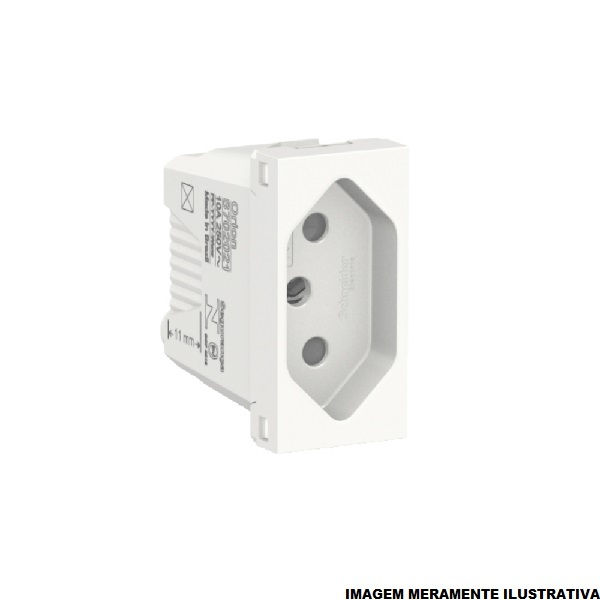 Módulo Módulo Tomada NBR 2P+T 10A/250VCA PVC Branco Linha Essence Orion