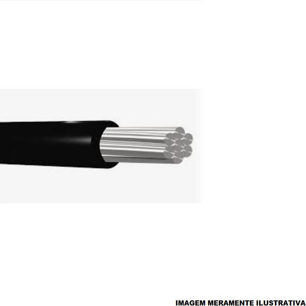 Cabo Alumínio Cabo Alumínio Isolado XLPE 90G 0,6/1 kV 1x 50,00 mm² Singelo Preto NBR 7285 Classe 2