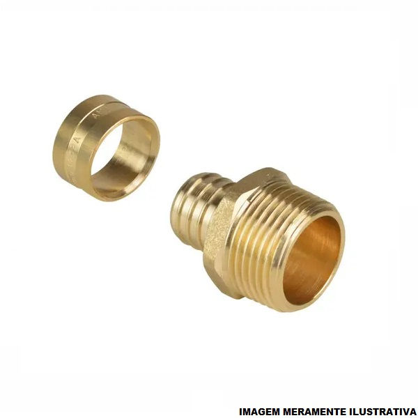 Conector Metálico Macho Fixo 32 mmX1.1/4" PEX Água Quente