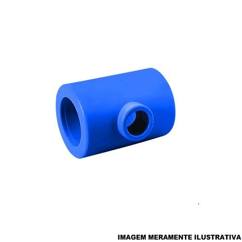 Te PPR Redução Central Fêmea/Fêmea/Femea 32x20x32 mm Industrial Azul
