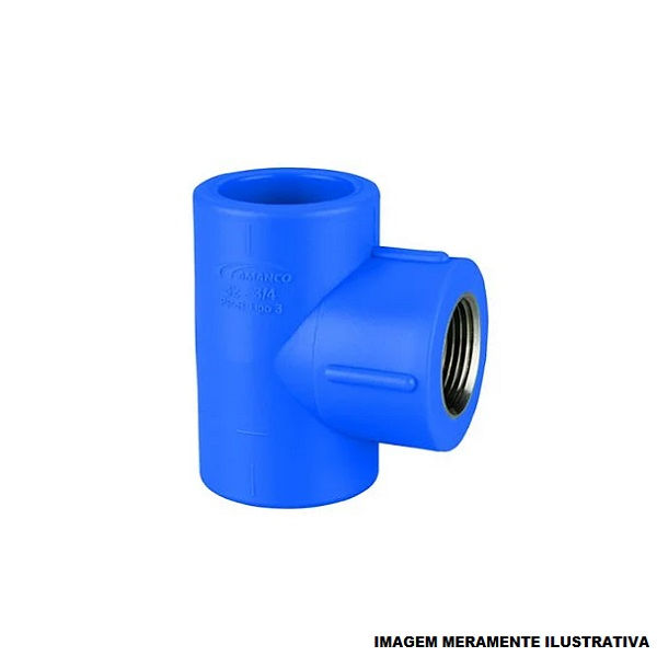 Te PPR Transição Fêmea 32 mmX3/4" Industrial Azul