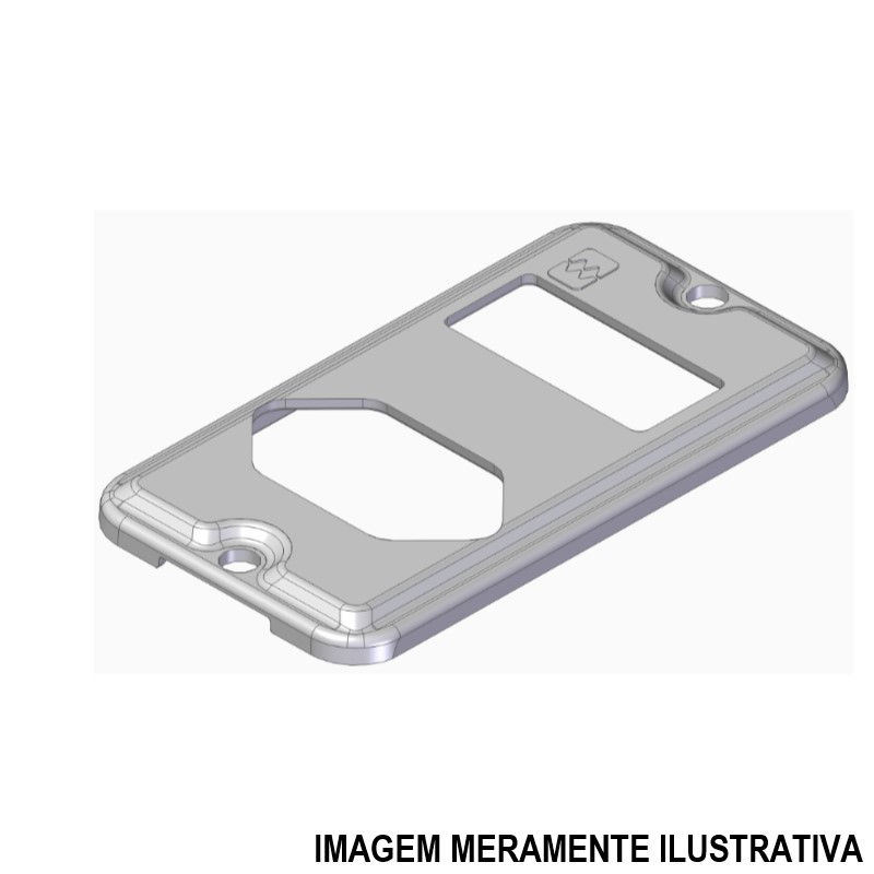 Tampa Alumínio para 1 MODULO/1 Tomada Hexagonal para Condulete Cinza 1/2"-3/4" Fixação com Parafuso com Moldura