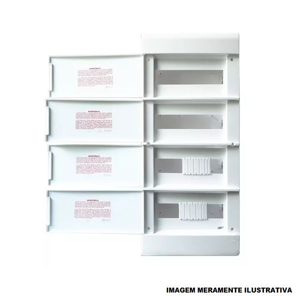 Quadro Distribuição Quadro Distribuição 48 Módulos Sobrepor PVC 702x310x104 mm Branco Ouro BOX
