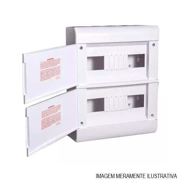 Quadro Distribuição Quadro Distribuição 24 Módulos Sobrepor PVC 310x385x108 mm Branco Ouro BOX