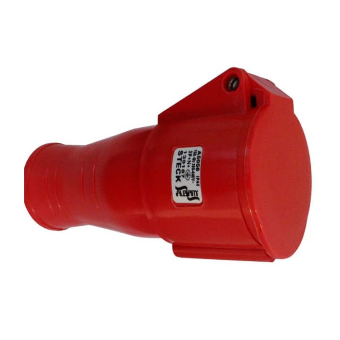 Acoplamento Móvel 3P+T+N 16A/380VCA Fêmea PVC Vermelho 6H IP44 Industrial