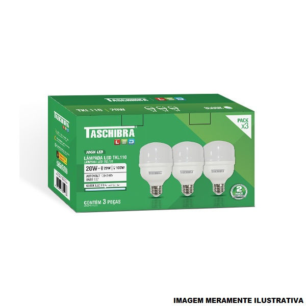 Pack 3 Lâmpadas LED 50W Alta Potência E27 Bivolt 6500K 4000 lm 25.000H